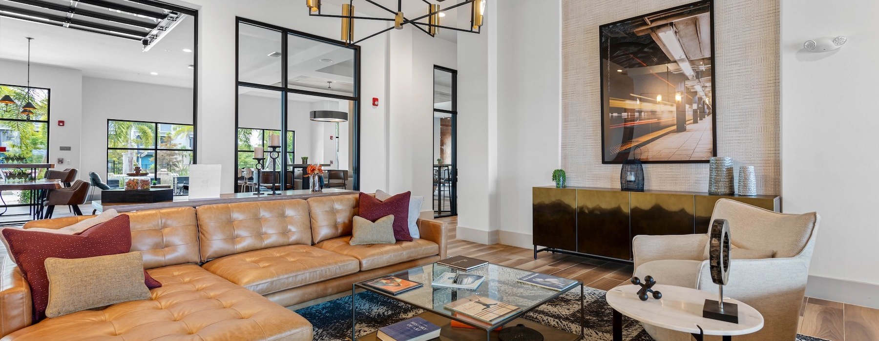 large and well lit clubroom